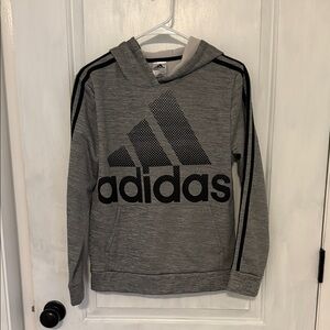 Boy’s Adidas Heather Gray Hoodie with Black Accents